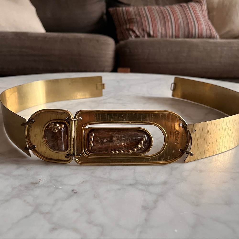 Vintage Chloe metal belt with crystals